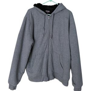 MICHAEL Michael Kors Sherpa Lined Full Zip Hoodie Women's XL Gray Hooded Jacket